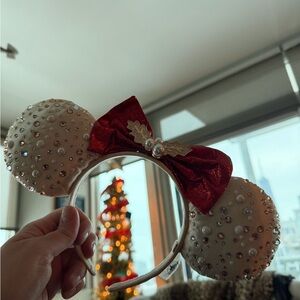BaubleBar x Disney Parks Exclusive Sparkling Red and Cream Mouse Ears, 2022